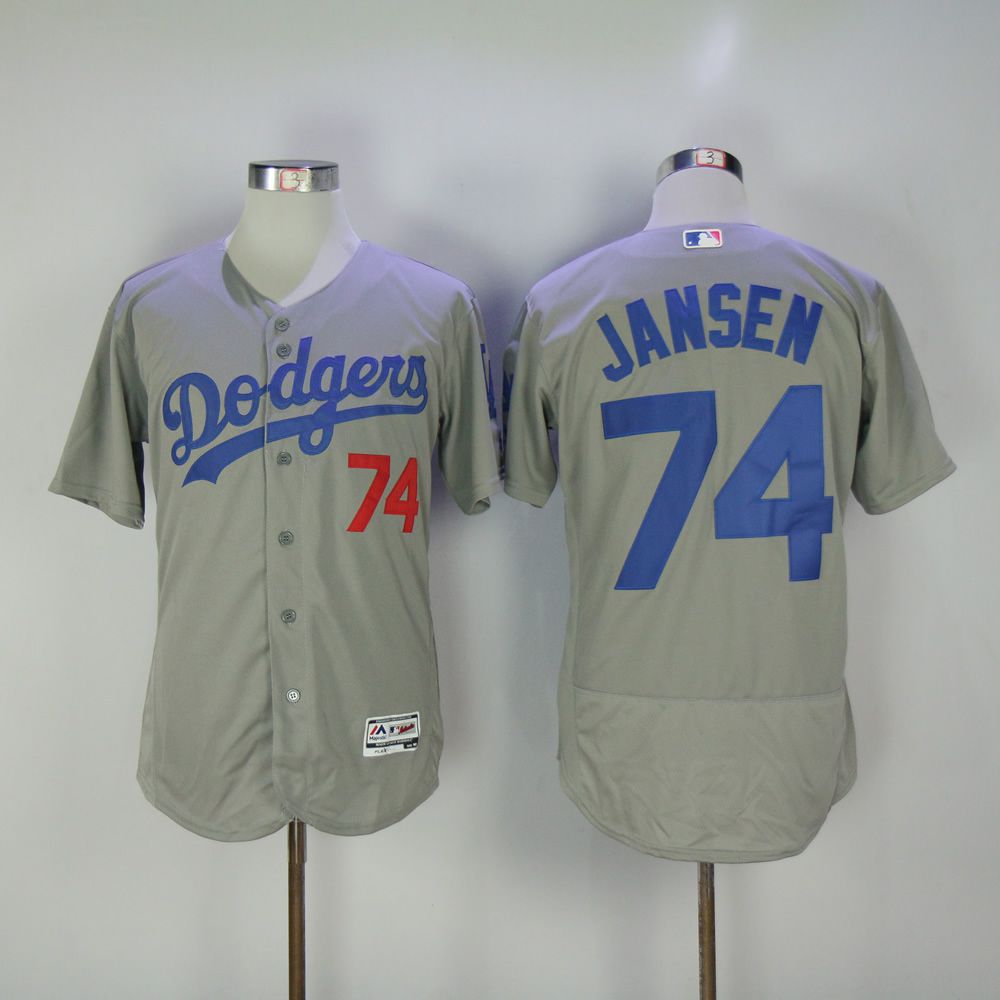 Men Los Angeles Dodgers #74 Jansen Grey MLB Jerseys->los angeles dodgers->MLB Jersey